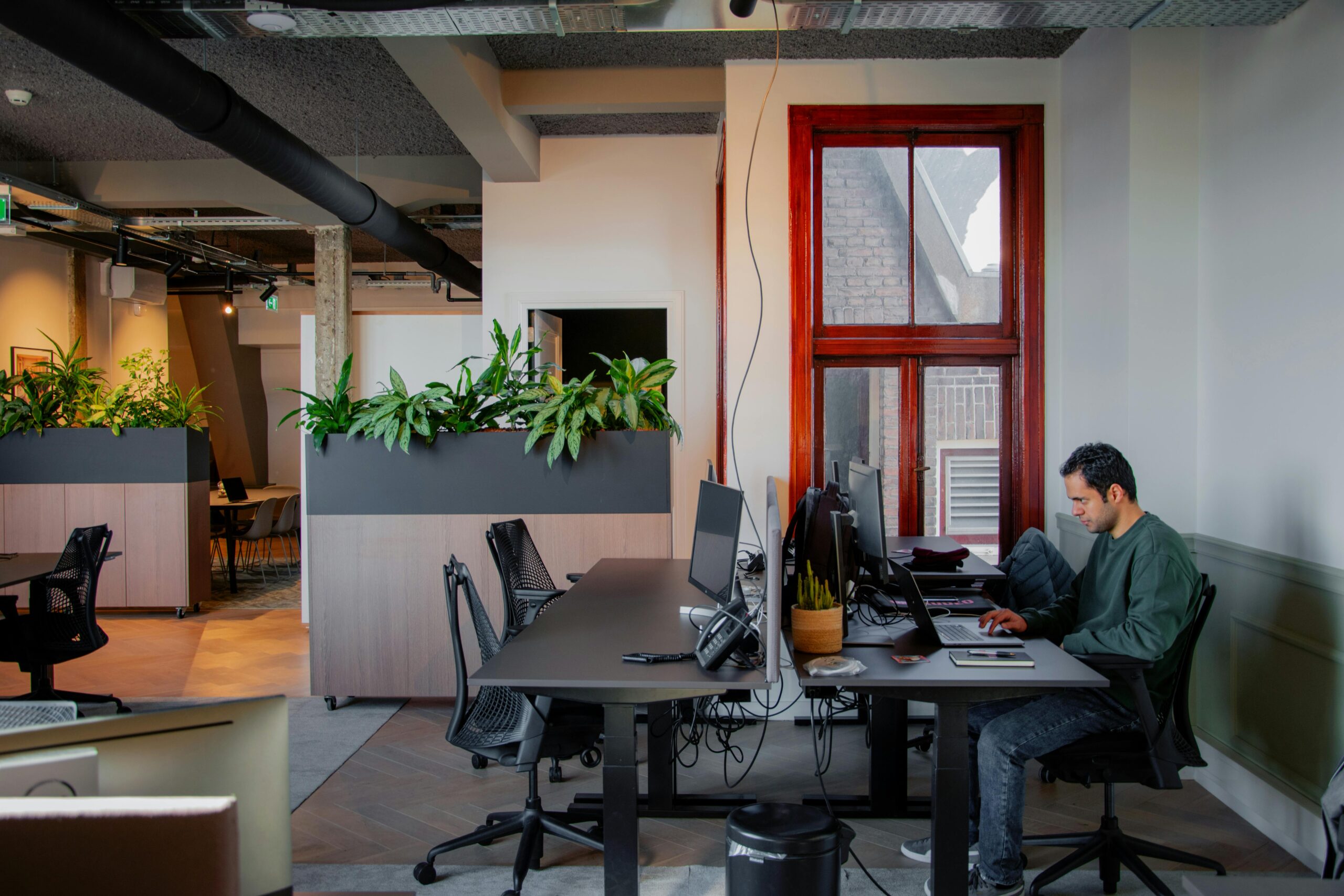 Man Sitting alone in Office